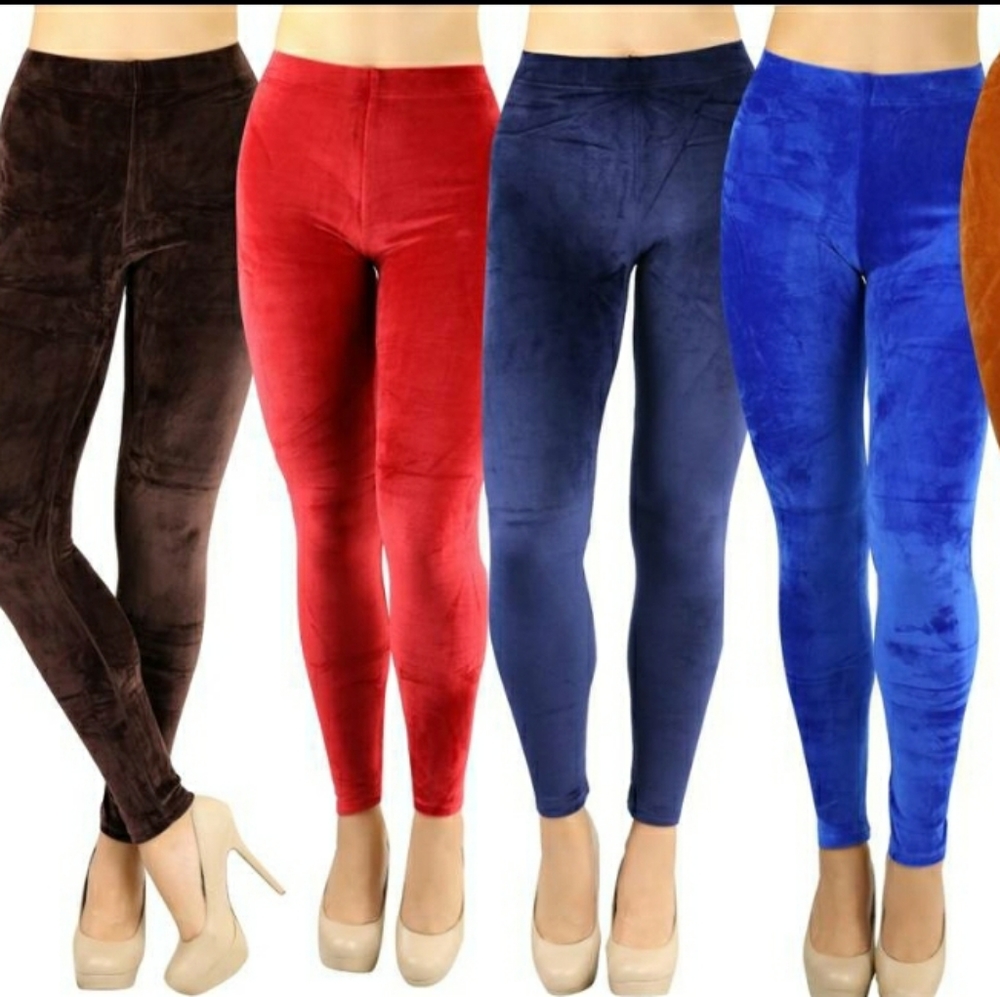 Plus Size Crushed Velour Ankle Legging 4 Pack - Picture 2 of 8